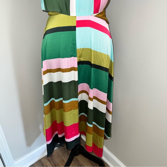 Maggy London Pop Party striped midi asymmetrical dress size 2 - Picture 9 of 16